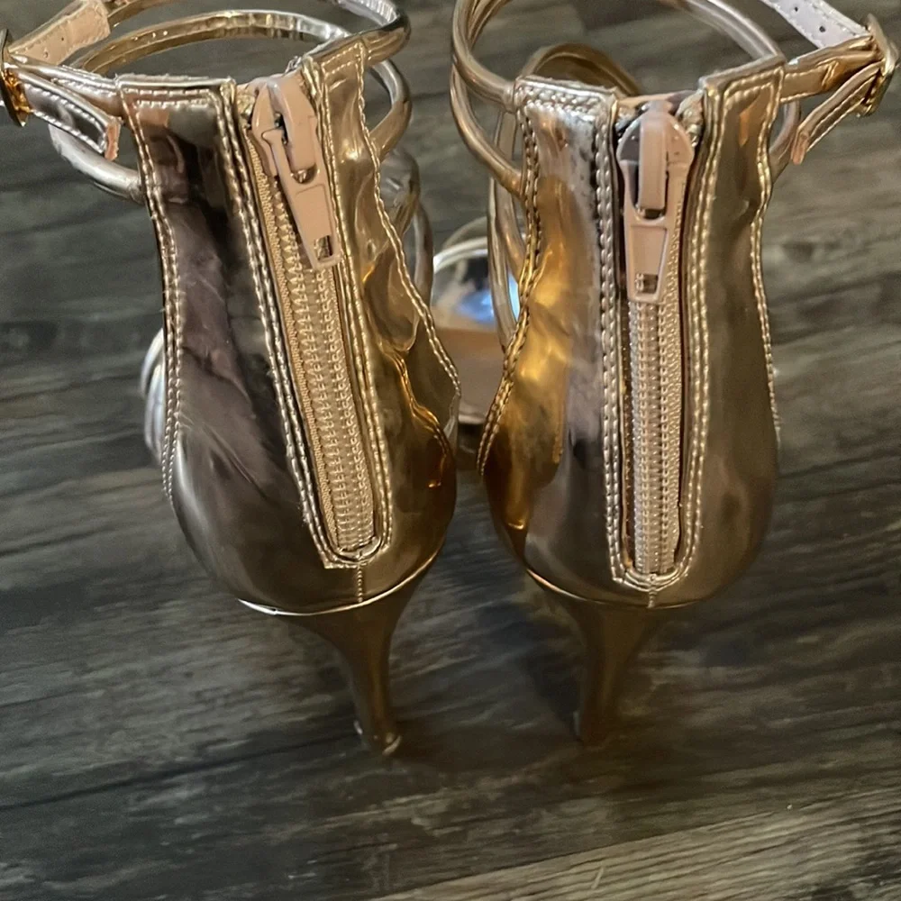 Rose Gold Steve Madden Strappy Sandals - Picture 3 of 4